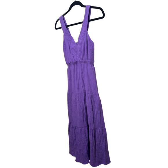 Steve Madden Amira Tiered Cotton Midi Dress - Dahlia Purple XS - Picture 5 of 8